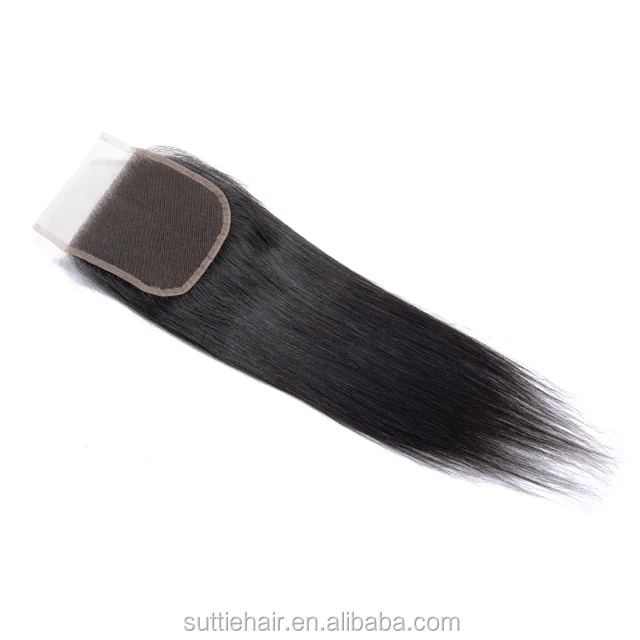 
Virgin Human Hair Closure Lace Frontal Brazilian 9A Grade 4*4 Natural Black Color Remy Hair Hair Bulk Silky Straight Wave >=50% 