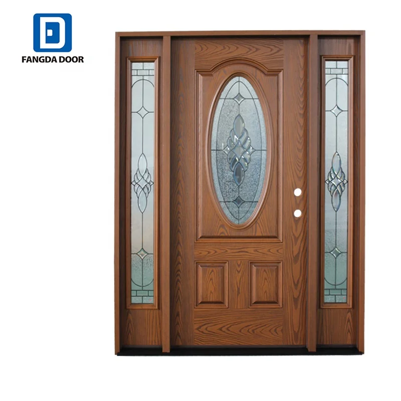 Fangda small oval glass door american steel exterior interior door fiberglass door