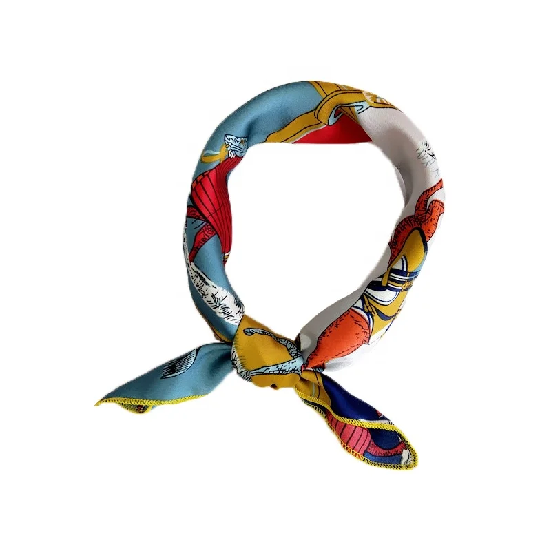 
Fashion Air Hostess Jewelry Silks And Satin Print Square Scarf Wholesale 