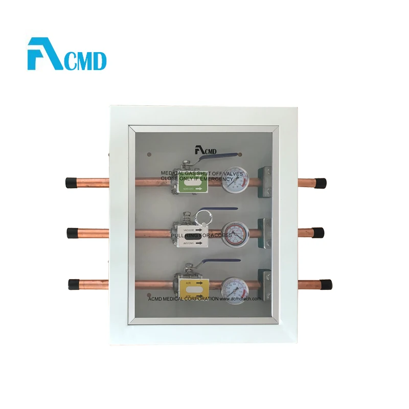 Red Copper Shut Off Medical Oxygen Valve With Box for Oxygen and Vacuum