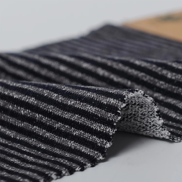 
335gsm knitted stripe hemp organic cotton fabric for dress 