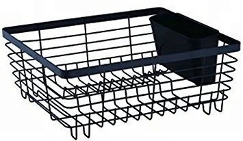 Kitchen Dish Drainer Drying Rack With Black Color Stainless Steel Dish Rack