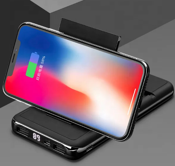 
Wireless Charger Power Bank with Phone Stand, 10000mAh Qi Wireless External Battery Pack Bank Portable Charger Compatible phones 