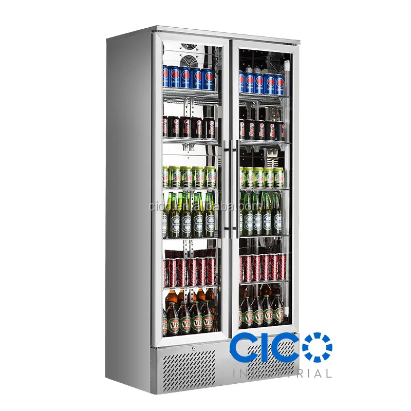 Back Bar Beer Bottle Cooler , beer display refrigerator , beer upright showcase in full stainless steel