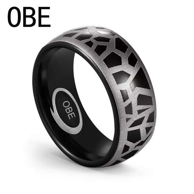 
 OBE Новое поступление, Лидер продаж, модное черное мужское кольцо 8 мм, кольца из карбида вольфрама, оптовая продажа  