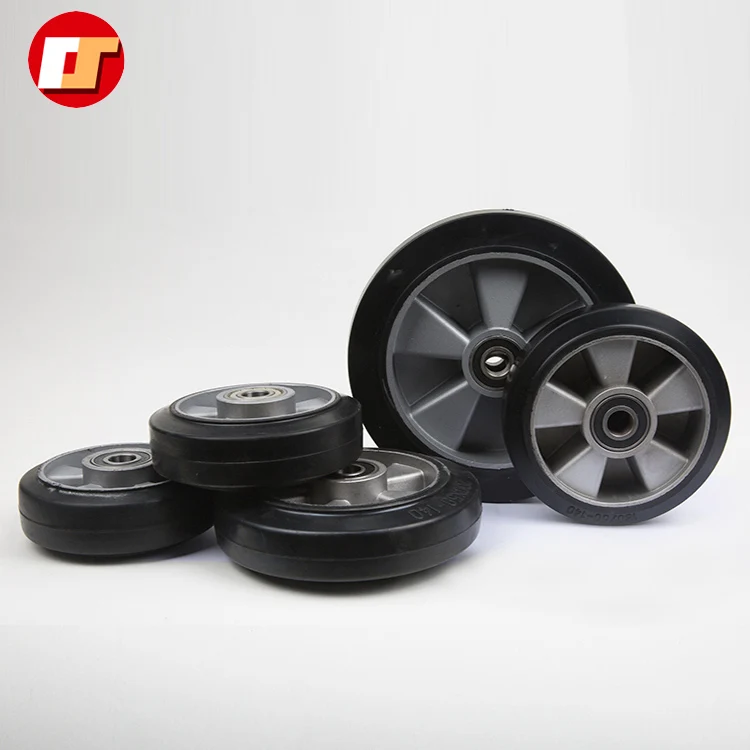 Высокую elastci Алюминиевый центр 4 5 6 7 8 дюймов 200 50 100 ручная тележка маленькие твердые резиновые колеса