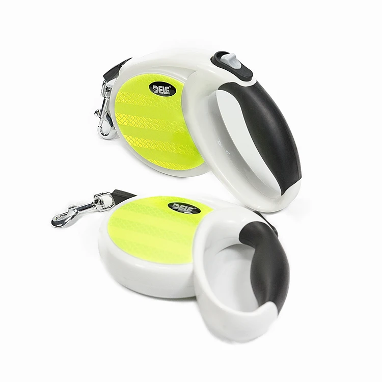 Dog Supplies Pet Puppy Yellow Automatic Shiny Retractable Dog Leash 2.5m