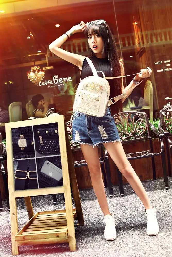 Korean Pu Bag For Girl Beautiful Waterproof bag Backpack mini Women Backpack