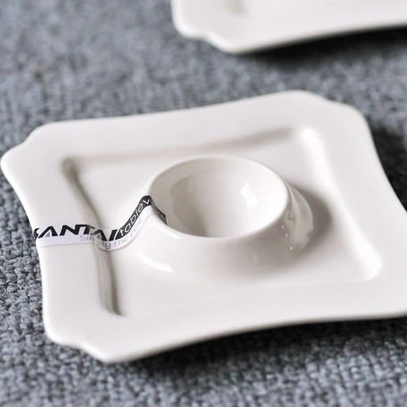 New Designed Square White Ceramic Dinnerware Porcelain Dinner Set