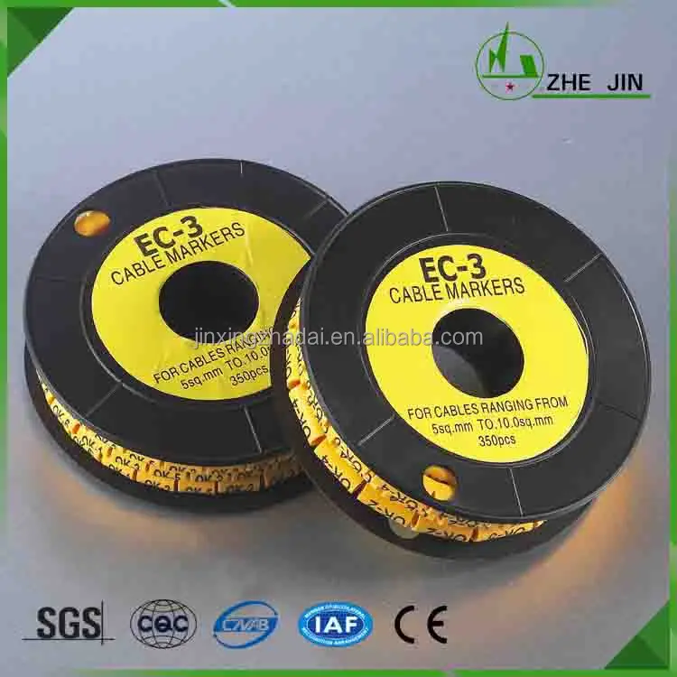Чжэ Чжин Номера или Алфавита Или Просил Символ Печатается На Лейбле Типа ЕС, Желтый Кабель Маркер Сделано В Китае