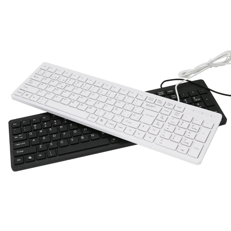 
Hot sale Ultra Slim wired 101 keys standard silicon computer keyboard for desktop 