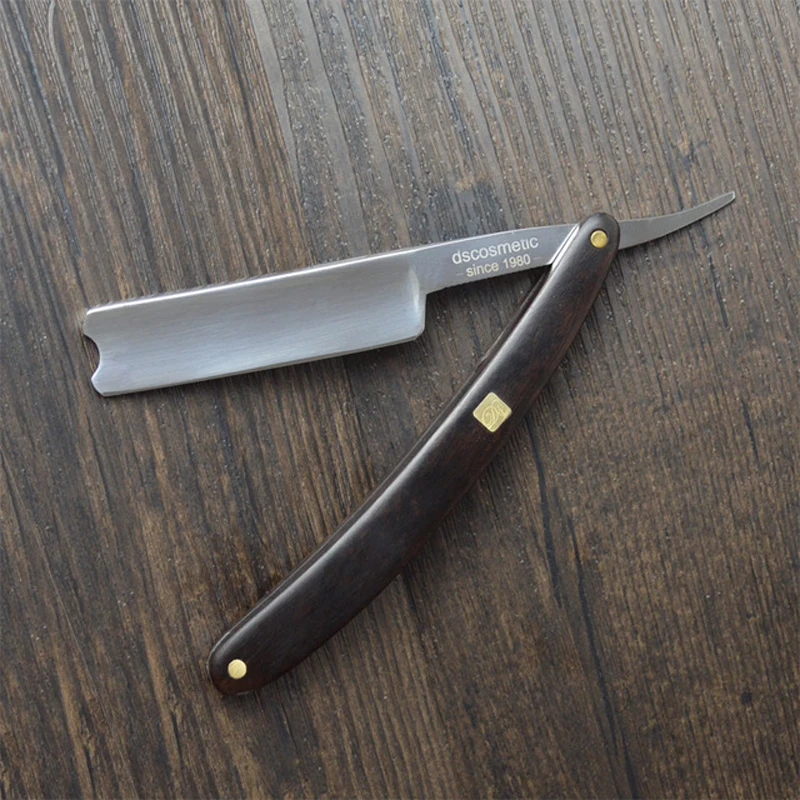 men black sandalwood wood handle straight shaving razor shaving knife Shaving barber shaver razor stainless steel straight edge