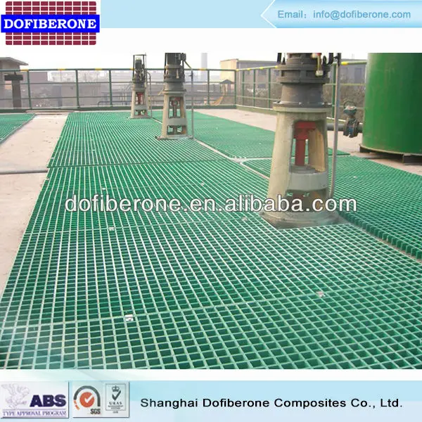 ASTM E-84 test passed ABS certficated15 to 63mm thick molded grp fiberglass frp grating
