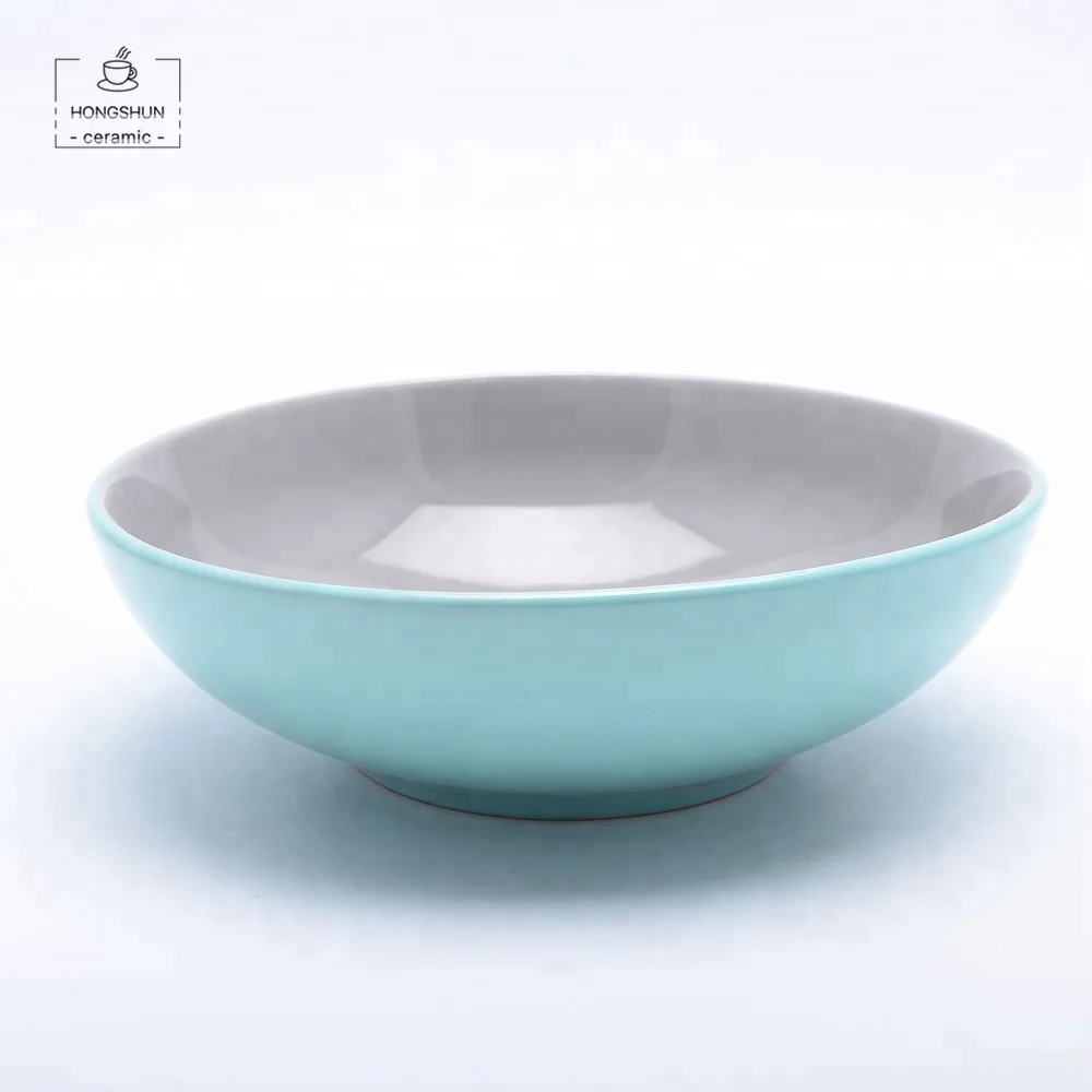 
Wholesale Western Style Ceramic Dinner Set Solid Color Enamel Glaze Ceramic Dinnerware Dishes Sets Two Tone 
