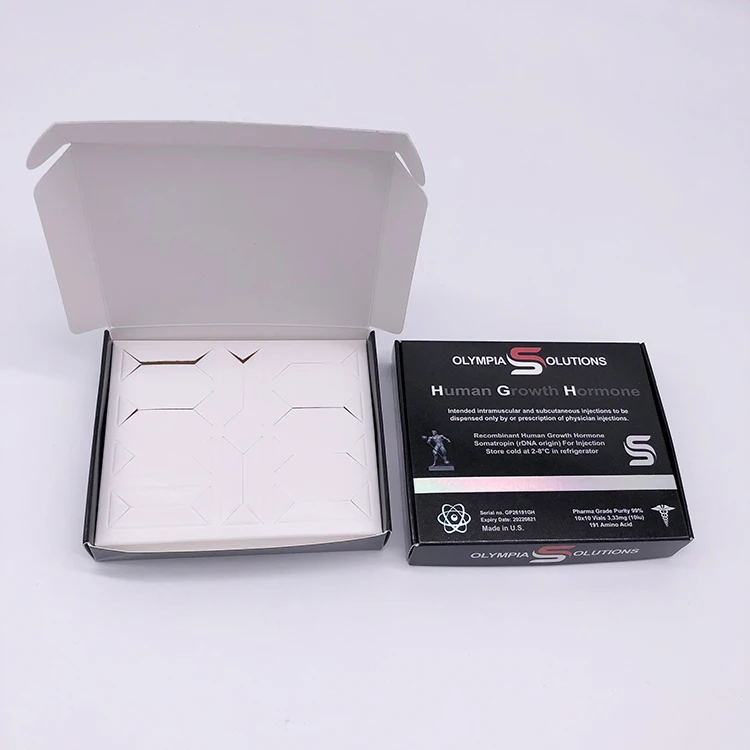 Custom Size Hgh Human Growth Hormone Holographic Paper Box For 5ml Pharma Steroid Bottle