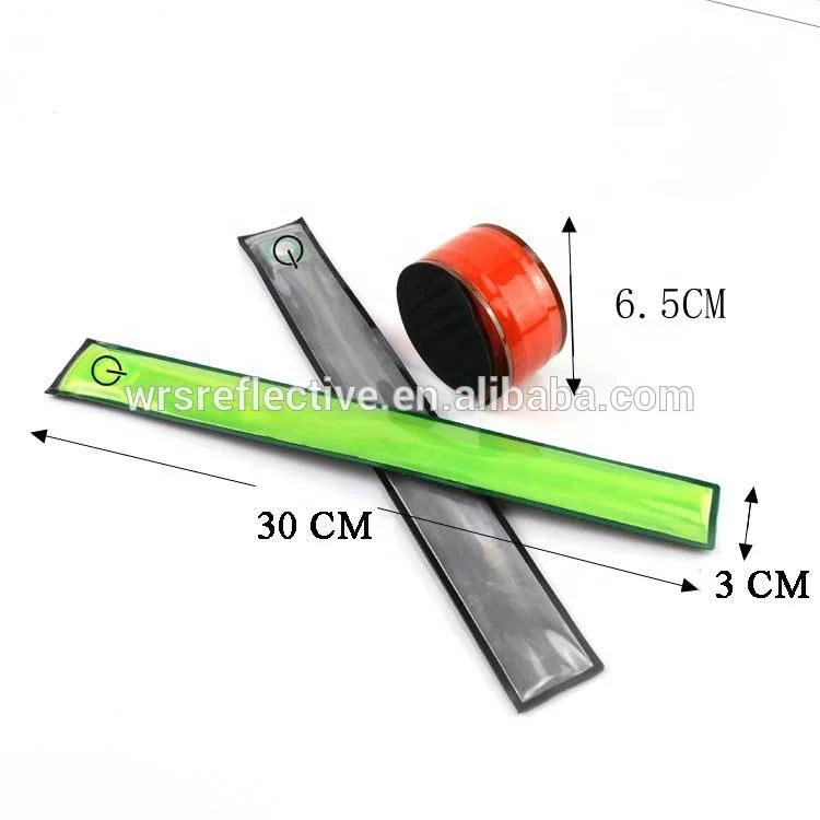Wholesale Sale Promotion Item Cute Wristband Yellow High Visibility Pvc Slap Wrap Wrist Bracelet Band Reflective Captain Armband