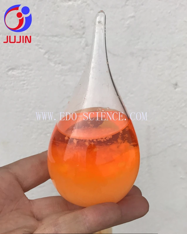
OEM Logo Gift Admiral Fitzroy Storm Glass Teardrop Weather Forecast Bottle with Wooden Base 