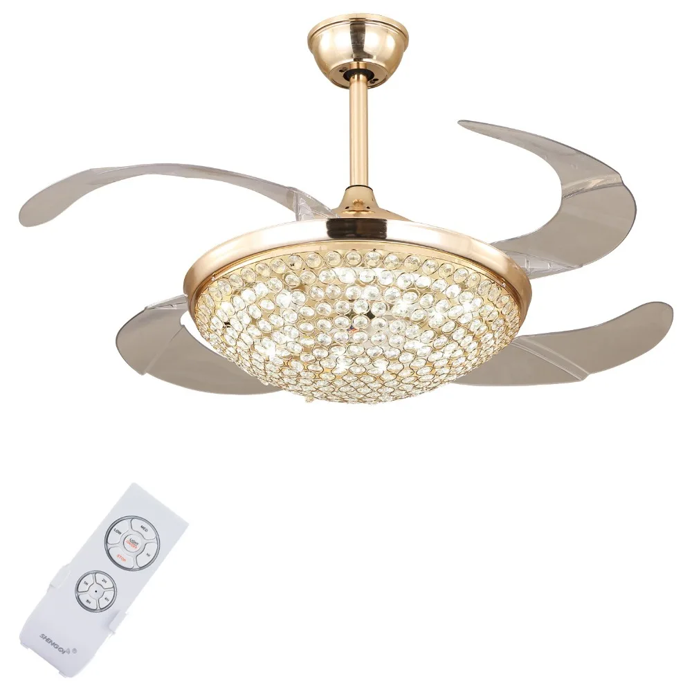 Crystal DC Invisible Ceiling Fan with LED Light