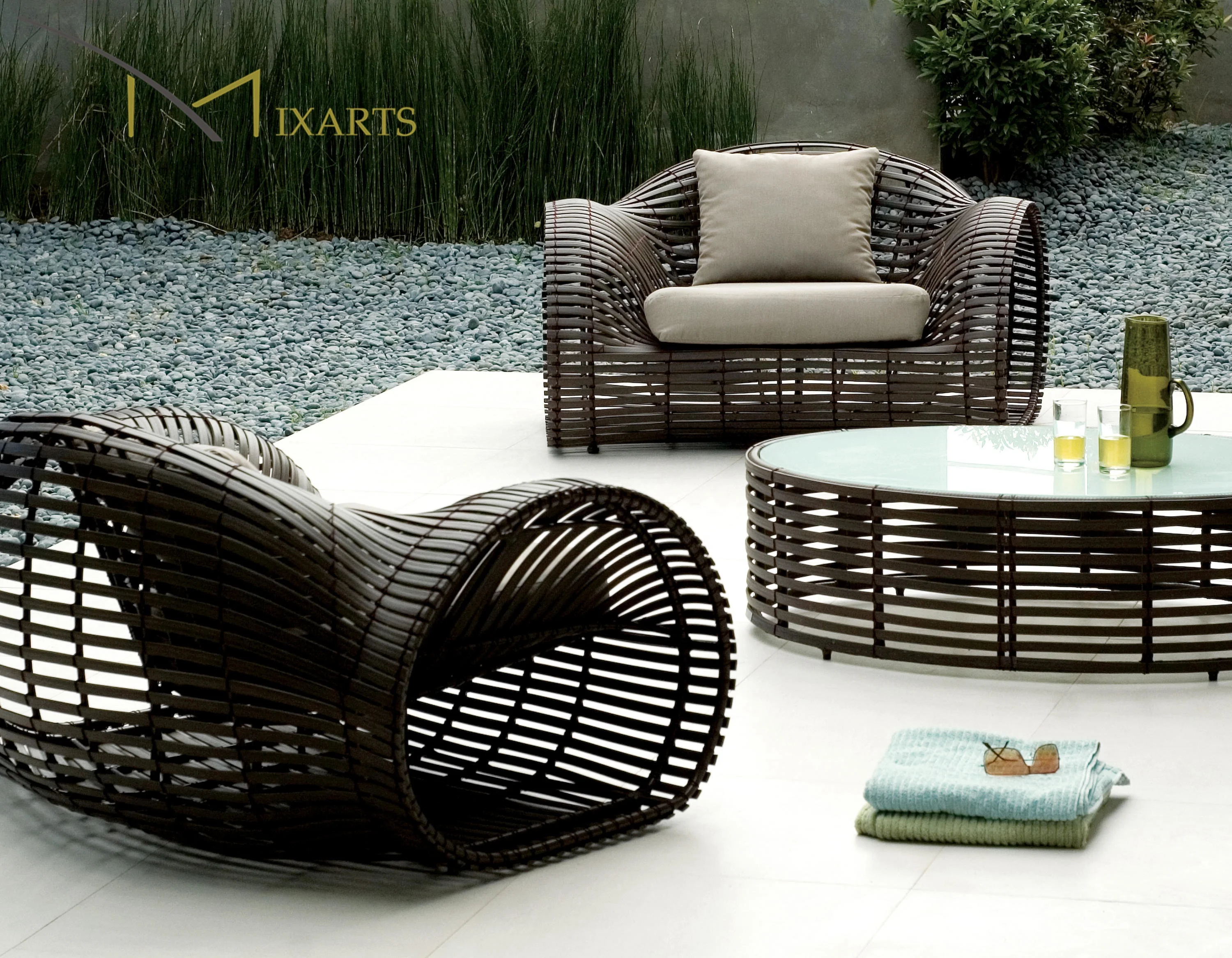 
Mixarts outdoor rattan wicker sofa set 