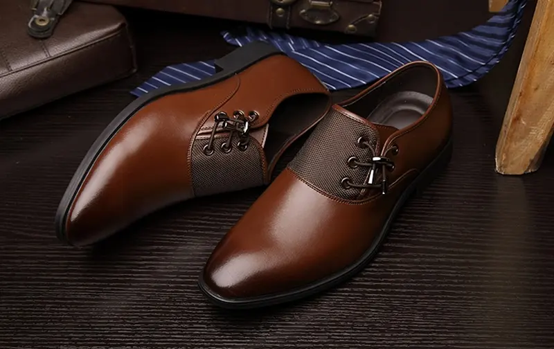 Новые мужские классические оксфорды с острым носком для мужчин, модные деловые вечерние классические туфли