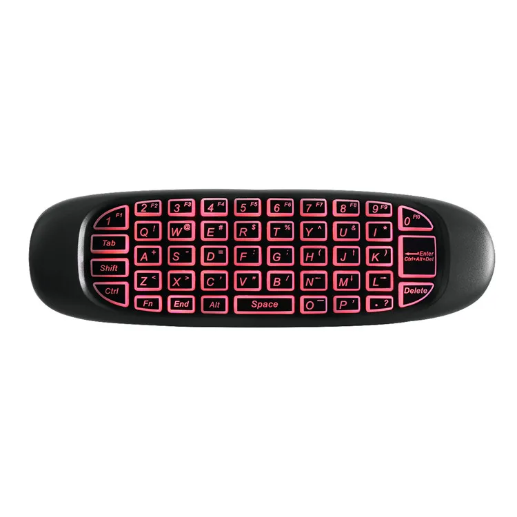 Shenzhen IMO c120 Back Light Air MouseWireless Android Remote 2.4G Doule-sided Keyboard 3D Somatic for PC Android TV Box Tablet