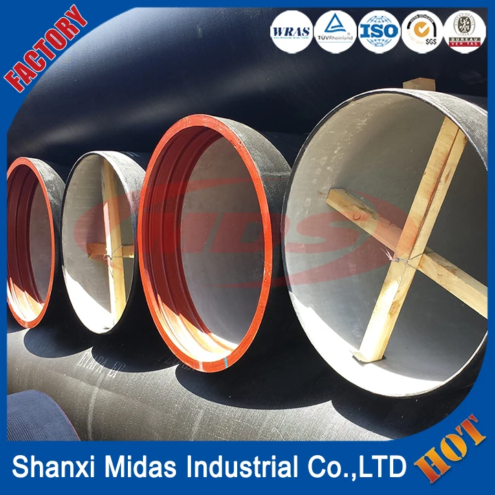 ISO2531 Цемент выстроились Высокопрочного Чугуна Трубы K9 для Питьевой воды