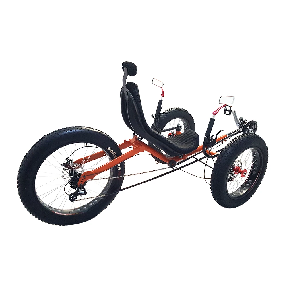 Folding 3 Wheels Fat Tire Recumbent Trike Tricycle for Traveling