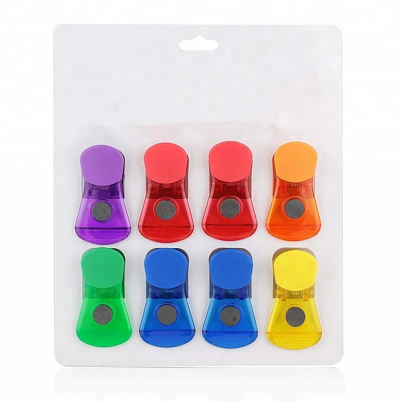 set of 8 Versatile All-Purpose Food Bag & Fridge Magnet Clips Wide Finger Grip With Comfort Cover