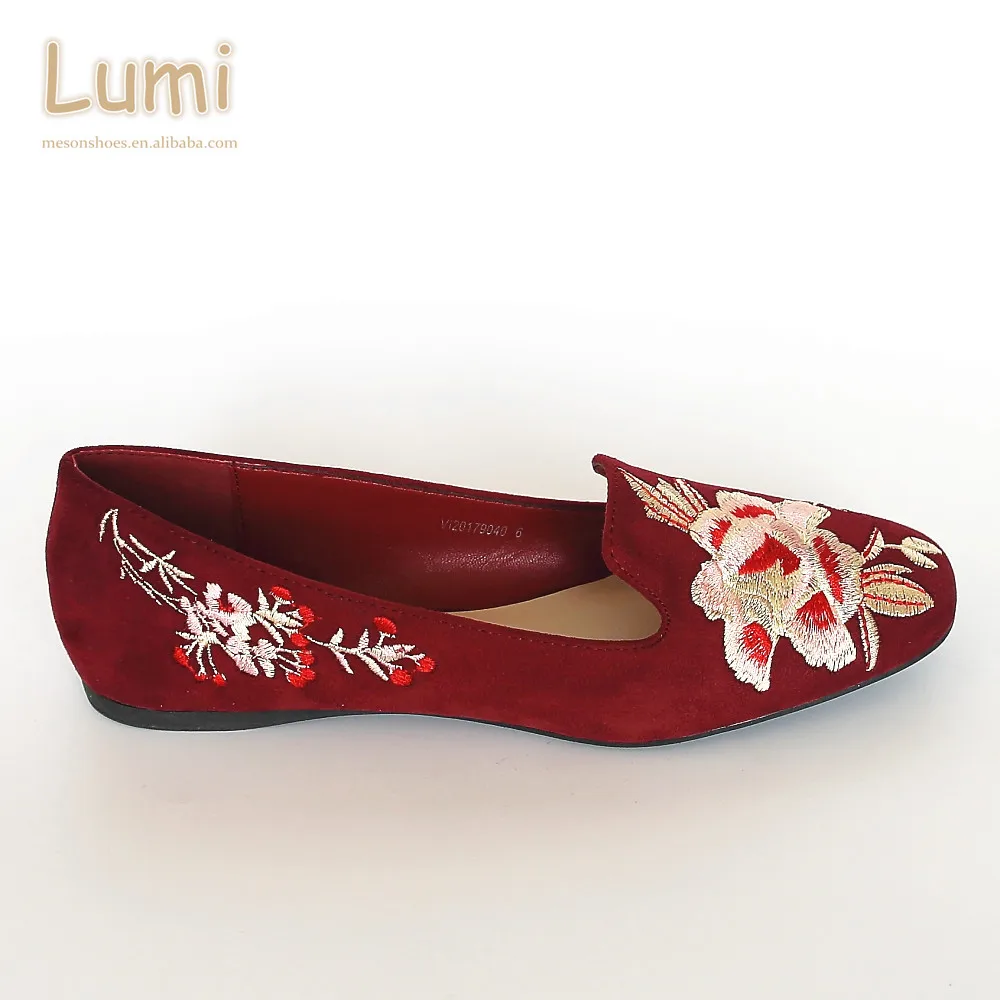 embroider shoes women flat  shoes