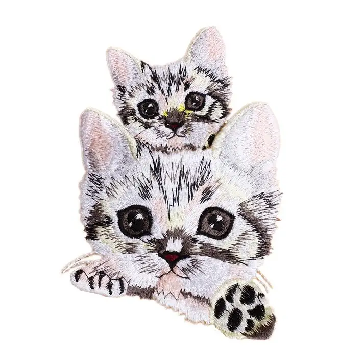 Embroidered Motif Applique Assorted Size Decoration Sew On Patches Cute Cat Iron on Patches For DIY Jeans Jacket Clothing