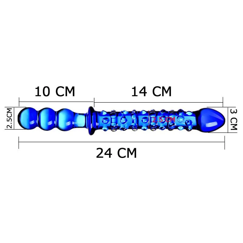 Large crystal double dildo anal plug adult product sex toys for women couples penis shaped long glass dildo