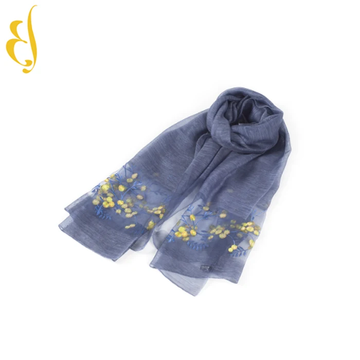 
Thin section silk wool double - file crocheted transparent silk scarf 