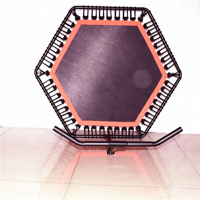 Detachable High Quality Fitness Equipment Kids Single Bungee Jumping Hexagonal Trampoline With Handle indoor and outerdoor