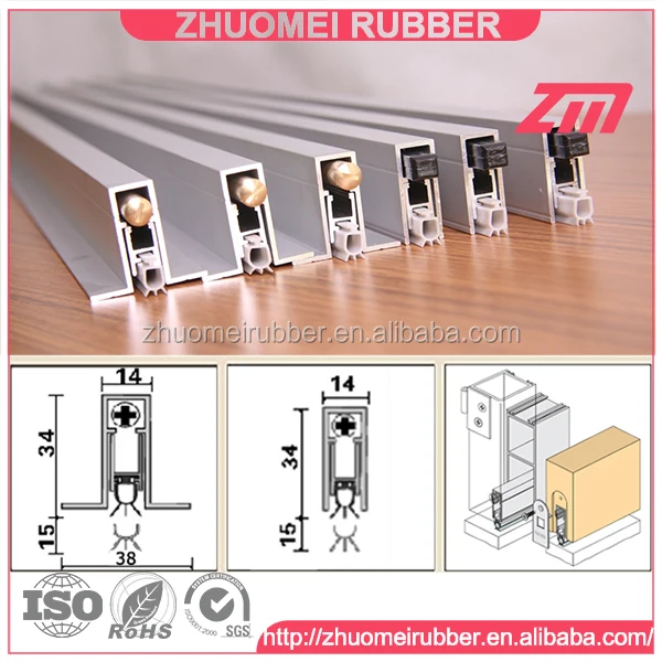 Aluminum automatic door bottom drop seal