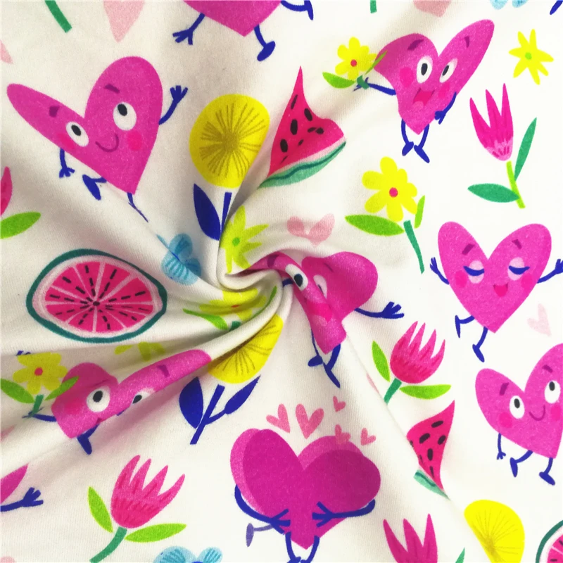 
Soften printed custom prints spandex french terry knitted baby fabric 