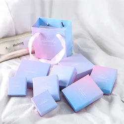 Wholesale ins pink blue gradient jewelry box  and jewelry bag