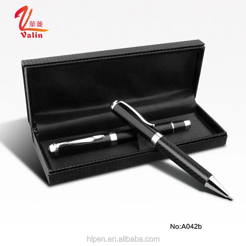 Luxury gift set carbon fiber laser custom logo pen with carbon fiber box for Man And Woman