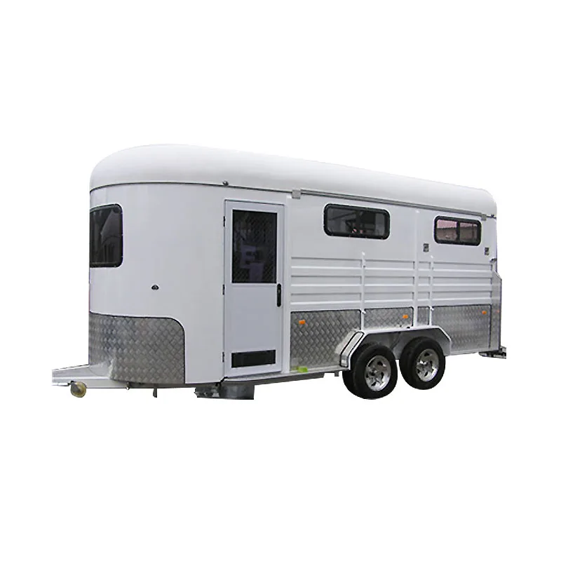 2023 Galvanized 3 Angle Horses Load Trailer for Sale Australian Deluxe Horse Float Cart with Living Quarters Box