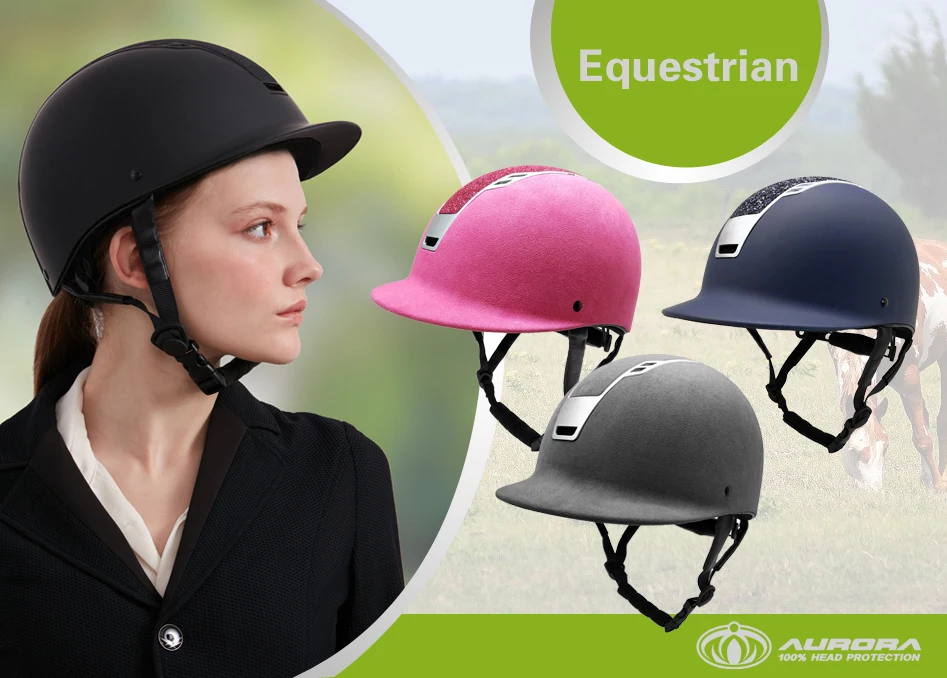 Elegant classic large brim sunscreen custom horse racing equestrian helmet Crystal custom horse riding helmet