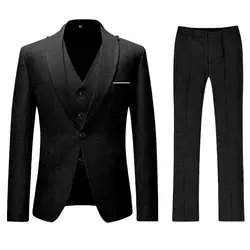 JACKETOWN Latest designs wholesale tuxedo men slim fit suits wedding suits business suits three piece polyester fabric
