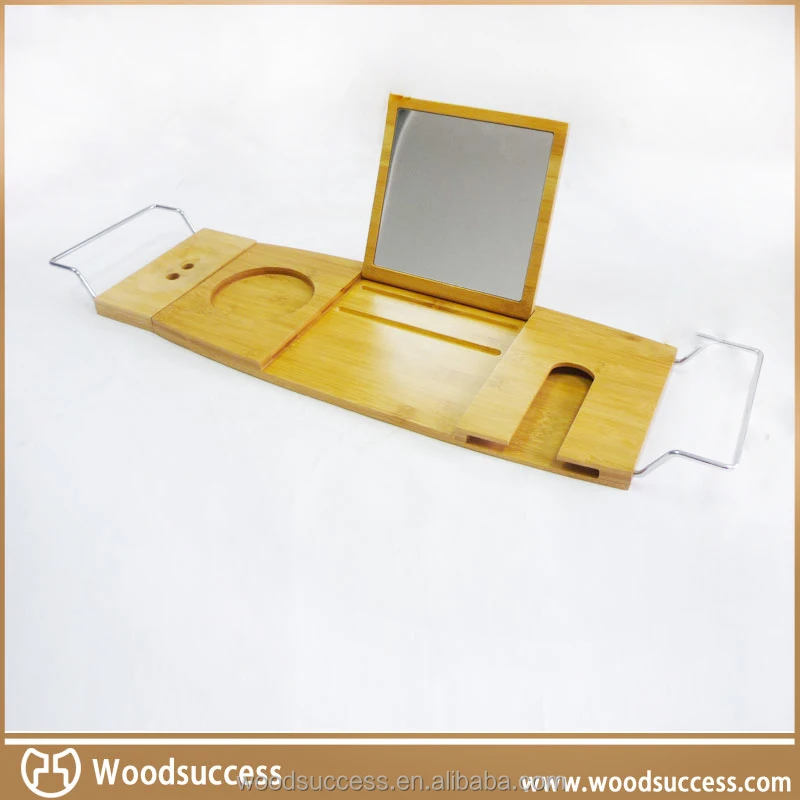 Hot sales convenient bamboo display wine table stand in bathroom accept customization