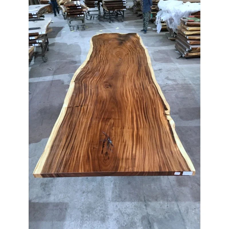 16ft long walnut parota wood slab large size 12 seater live edge dining table