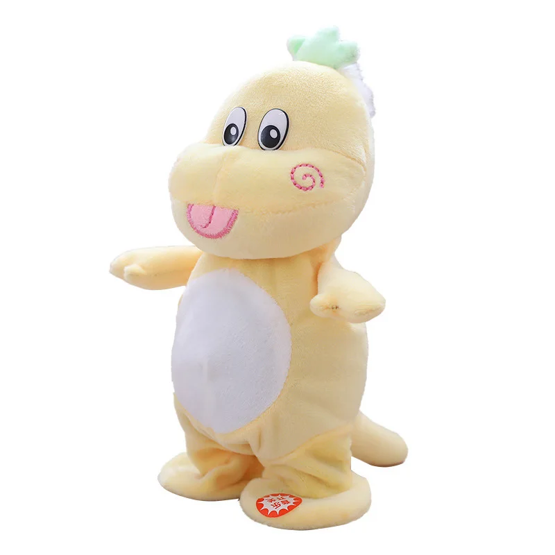 Baby soothing doll singing and dancing,walking and learning to talk smiling electric cute little dinosaur plush toy