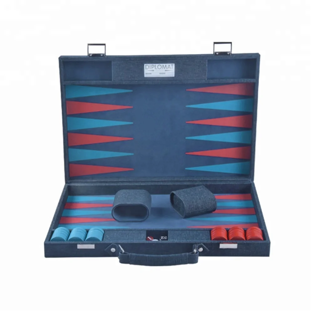 wholesale blue denim backgammon set for children gift