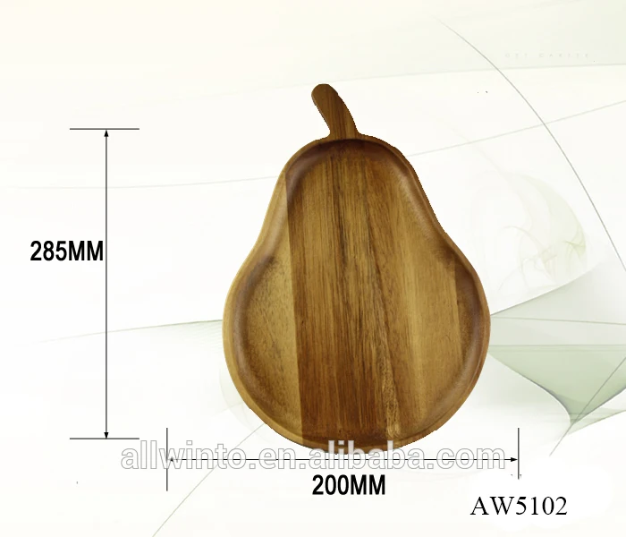 wooden fruit tray acacia pear shape wooden candy tray