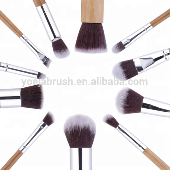 
Cruelty free makeup brushes hot selling bamboo brush with bag 