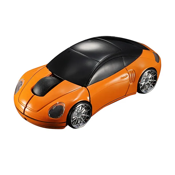 Brand New High Quality Orange Computer Laptop 1600DPI Mouse Optical Mice 3D 2.4G USB Wireless Car Shaped