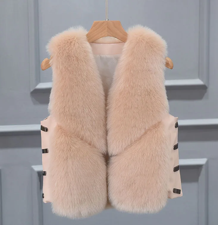 2019 Winter Faux Fox Fur Luxury  Ladies   Waist Coat&Vest