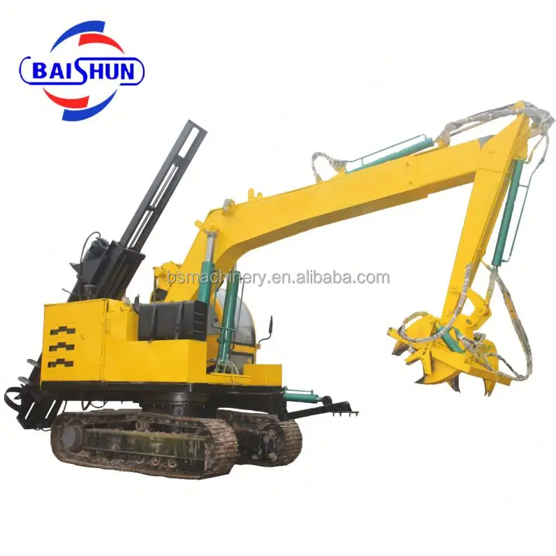 Electric Pole Installation Machine With Solar Pit Digger Spiral Earth Auger Hole Drilling Piling Machine