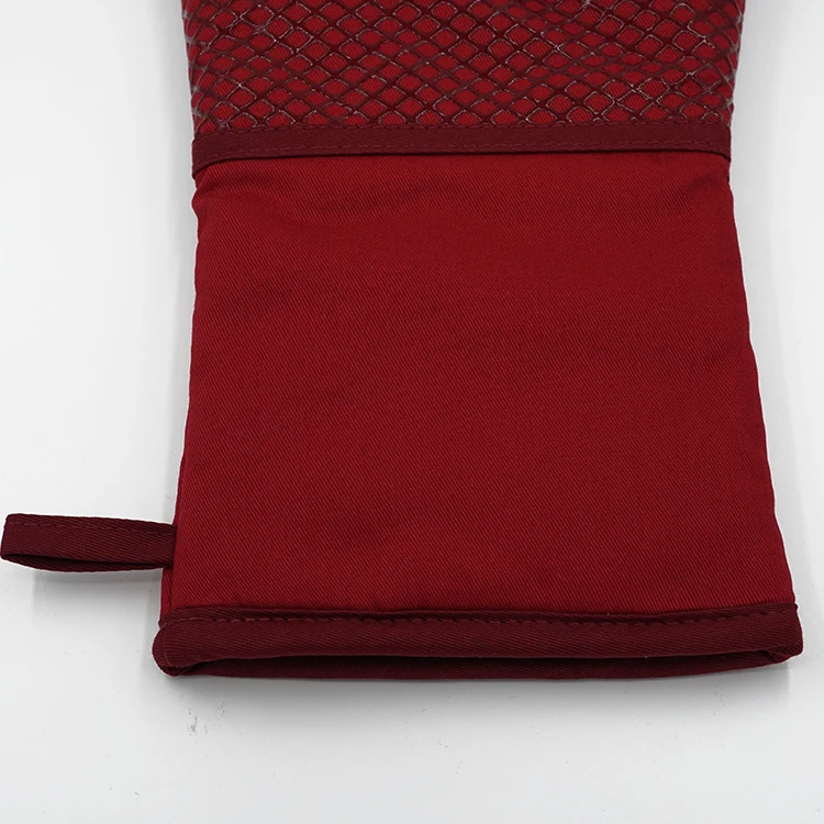 Hot Pot Gloves Heat Resistant Printed Silicone Custom Red Mitts Silicone Oven Glove All-season Not Support 14 X 7 Inches Camping